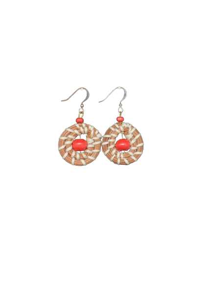 Pine Needle Earrings Tala 6 (CREAM THREAD)