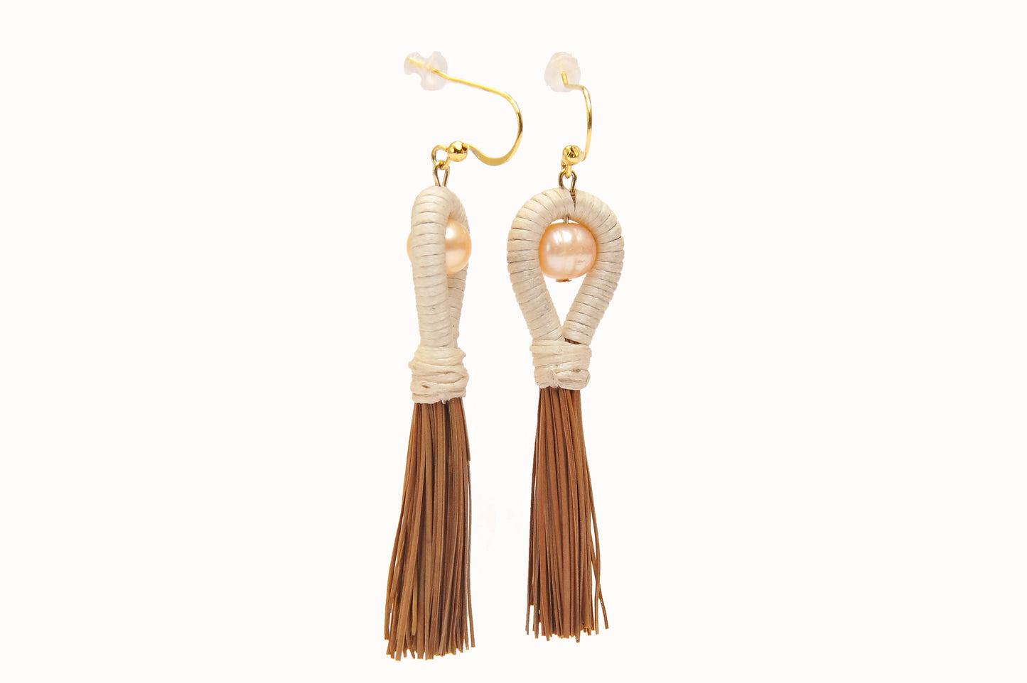 Pine Needle Tassle with Fresh water Pearls | Pine Needle Earrings